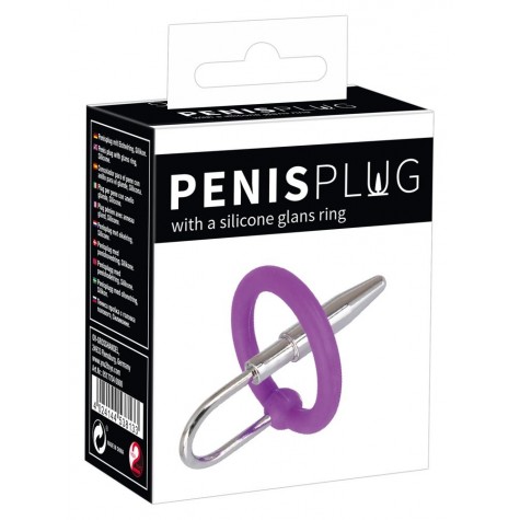 Уретральный плаг с силиконовым кольцом под головку Penis Plug