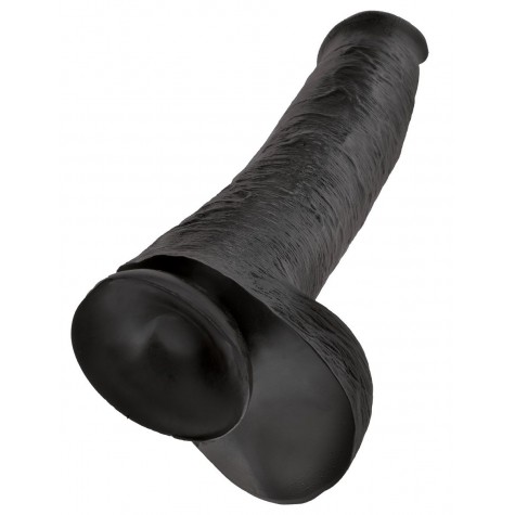 Чёрный фаллоимитатор-гигант 15" Cock with Balls - 40,6 см.