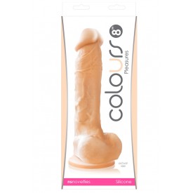 Телесный фаллоимитатор Colours Pleasures 8" Dildo - 23,6 см.