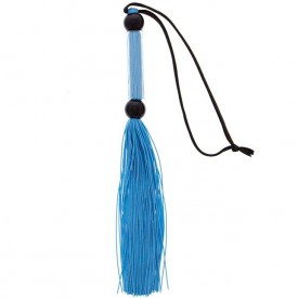 Голубая мини-плеть из силикона и акрила SILICONE FLOGGER WHIP - 25,6 см.