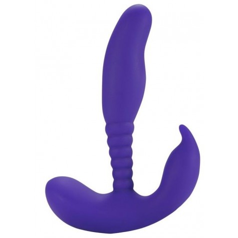 Фиолетовый стимулятор простаты Anal Pleasure Dual Vibrating Prostate Stimulator - 13,5 см.