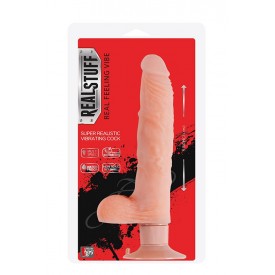 Телесный вибратор на присоске REALSTUFF 9INCH VIBRATOR - 23 см.